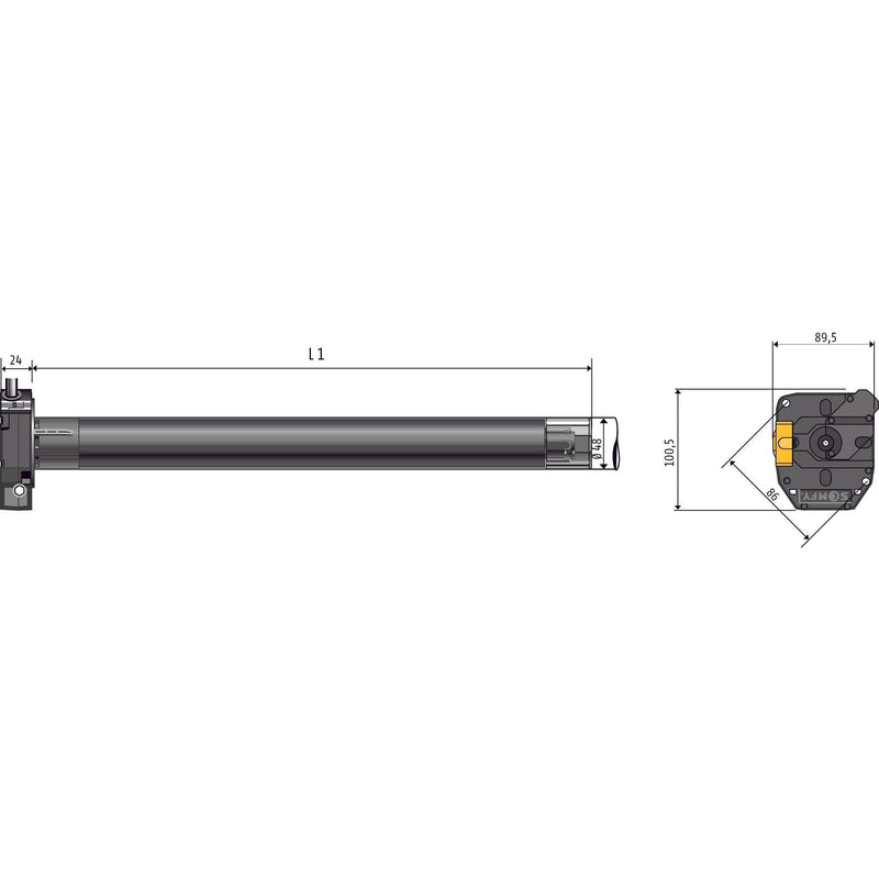 Somfy - Rohrmotor LT 50 Meteor 1242727 20/17 NHK-Komp.SW 60
