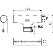 OBO Bettermann - T-Stück/Kreuzstück für Installationsrohr Quick-Pipe-T-Stück 3000 TMS M32 LGR