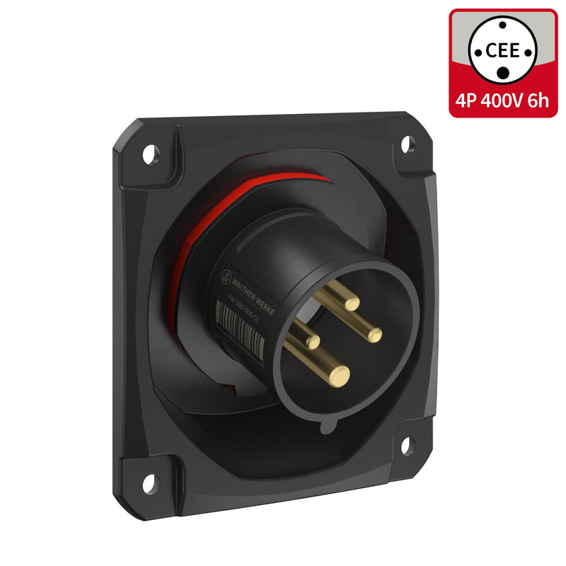 Walther Werke - CEE-Gerätestecker (IEC 60309) CEE NEO Anbaugerätestecker FW712406CC schräg 16A 4P 6h