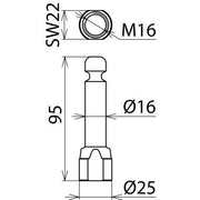 DEHN - Festpunkt für EuK-Vorrichtung Erdungsfestpunkt EFP 16 RN M16 m. Ringnut D 16mm