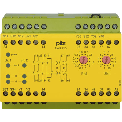 Pilz - Gerät zur Überwachung von sicherheitsgerichteten Stromkreisen Not-Aus-Schaltgerät PNOZ 2VQ #774013 24DC 3n/o 1n/c 2n/ot