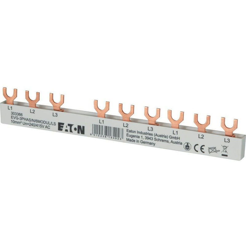 Eaton - Phasenschiene EVG3PHAS/N/6MODUL/LS 3Ph,10qmm,Gabel,6TE