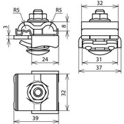 DEHN - Anschlussklemme für Blitzschutz UNI-Falzklemme NIRO/AI UNIFK810KBF078ALV2A f. Rd 8-10mm