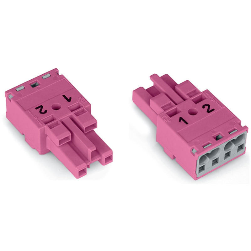 WAGO - Steckverbinder für steckbare Gebäudeinstallation Buchse 2-polig 770-282 Kod. B,pink − 100 Stück