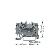 WAGO - Durchgangs-Reihenklemme 2-Leiter-Durchgangsklemme 2001-1209 1,5 mm², lichtgrau − 100 Stück