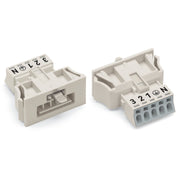 WAGO - Geräteanschluss für steckbare Gebäudeinstallation Snap-In-Stecker 890-735 5-polig,Kod. A,weiß − 50 Stück