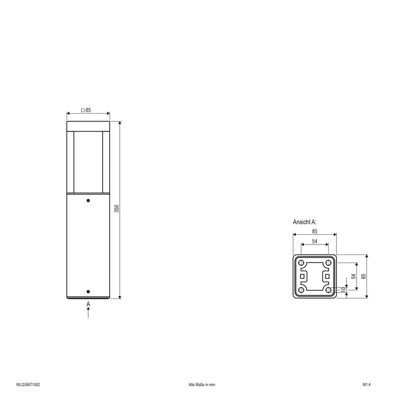 EVN Lichttechnik - Wegeleuchte LED-Wegeleuchte WLQ35071502 3000K 350mm anth