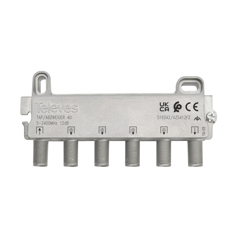 Televes - Abzweiger und Verteiler Abzweiger 4f AZS48FZ 8 dB, 5-2400 MHz