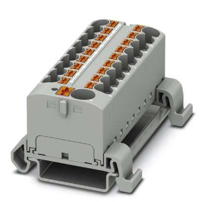 Phoenix Contact - Durchgangs-Reihenklemme Verteilerblock PTFIX10/18X4-NS35AGY − 8 Stück