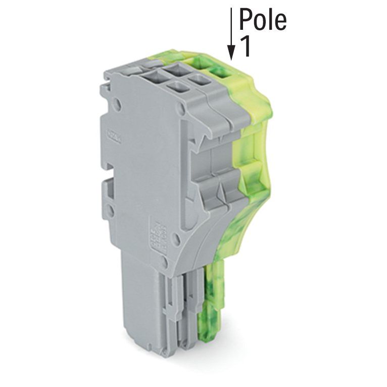 WAGO - Ein- und mehrpolige Klemmenleiste 1-Leiter-Federleiste 2020-103/000-036 1,5 mm²,gr/gn-ge − 50 Stück
