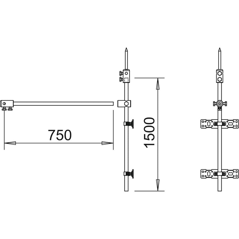 OBO Bettermann - Fangeinrichtung für Blitzschutz Iso-Combi-Set 101 3-ES-16 f.3-Eck Befestigung