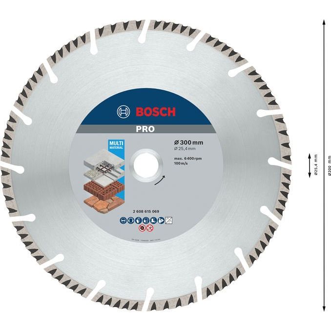 Bosch - Trenn-/Schleifscheibe PRO Multi Material 2608615069 Diamanttrennscheibe