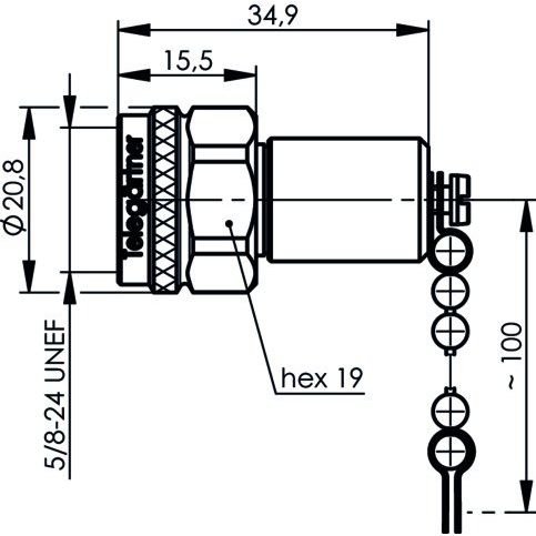 Telegärtner - Abschlusswiderstand N-Abschlusswiderstand (M) 100024180 50Ohm,2W,18GHz Kette