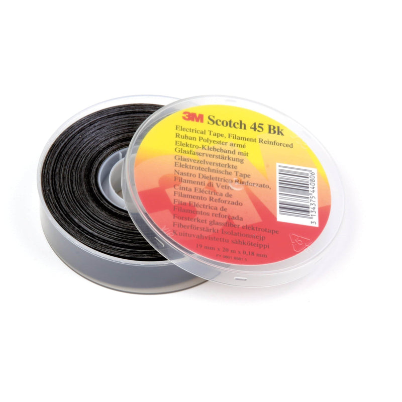 3M - Klebeband Glasf-Polyest-Isolierband Scotch 45 19x20 bk 19mmx20m,sw, glasf