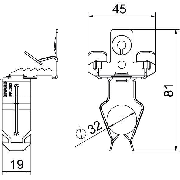 OBO Bettermann - Befestigungsklammer Trägerklammer SCVPO 3-7 D32 m.Rohraufna. u. 32mm − 50 Stück