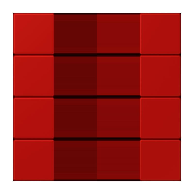 Jung - Abdeckung/Bedienelement für Installationsschalterprogramme Tastensatz 4fach LC 504 TSA 227 rouge vermillon 31