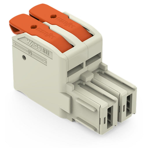 WAGO GmbH & Co. KG - Ein- und mehrpolige Klemmenleiste 1-Leiter-Federleiste,Hebel 832-1102/000-9037 PushinCAGECLAMP,lgr − 50 Stück
