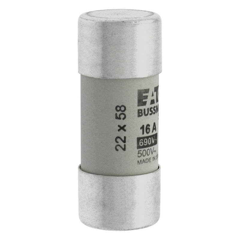 Eaton - Zylindrische Sicherung Sicherungseinsatz Nieders. CYLINDRICA#C22G16 16A AC 690V 80kA − 10 Stück