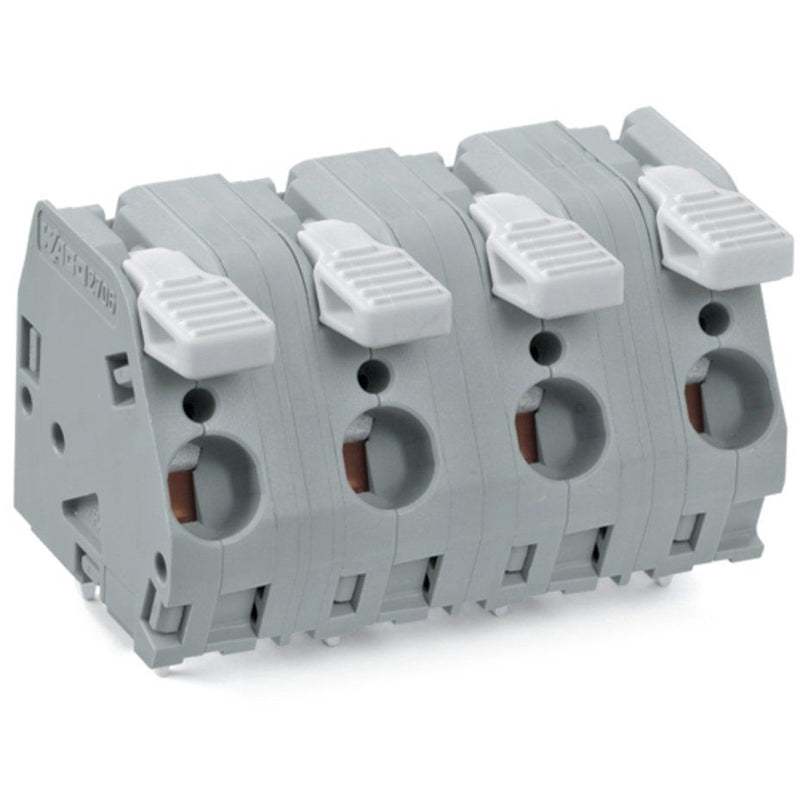 WAGO - Leiterplattenklemme Hebel 2706-312 6mm²,grau − 5 Stück