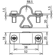 DEHN - Stangenhalter für Blitzschutz Stangenhalter NIRO LH ZS 16 M8 V2A f. Rd 16mm m.M8