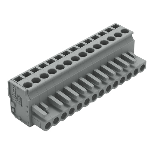 WAGO - Kabelsteckverbinder für Leiterplattensteckverbinder 1-Leiter Federleiste 232-214/026-000 CAGECLAMP 2,5mm²,gr − 25 Stück