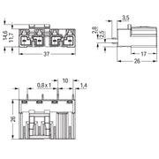 WAGO - Leiterplattensteckverbinder Stecker für Leiterplatten 770-894/081-000 4-polig,pink − 50 Stück