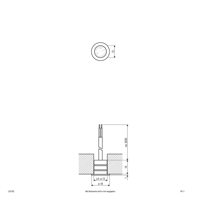 EVN Lichttechnik - Bodeneinbauleuchte LED EB-Lichtpunkt LD2 102 0,2W LED warmweiß