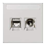 Jung - Einsatz/Abdeckung für Kommunikationstechnik Smart-TV-Anschlussdose 2f MMD LS 4521 LG Schriftfeld, lgr