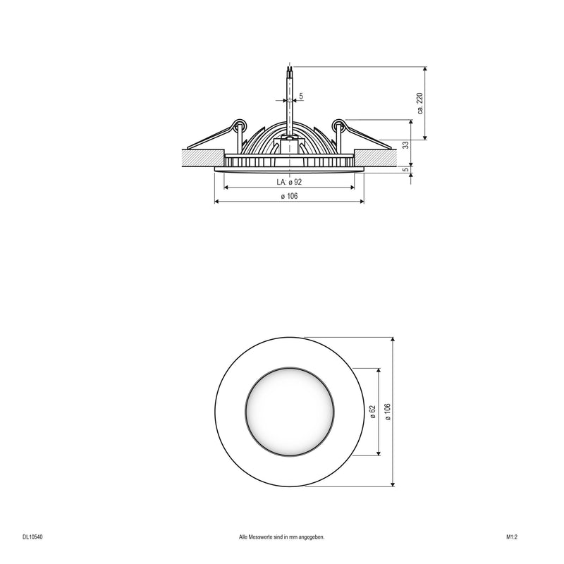 EVN Lichttechnik - Downlight/Strahler/Flutlicht P-LED Deckeneinbauleuchte DL10540 4000K 350mA rund ws