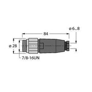 Turck - Rundsteckverbinder, feldkonfektionierbar (Industriesteckverbinder) Steckverbinder BSV4140-0/9 konfektionierbar
