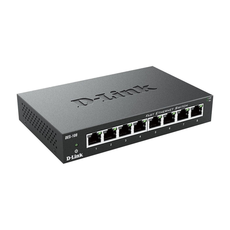 DLink - Netzwerk Switch 8-Port Switch DES-108/E Layer 2, 10/100Mbit