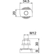 OBO Bettermann - Hammerkopfschraube MS41HBF M12x30ZL mit Feder − 50 Stück