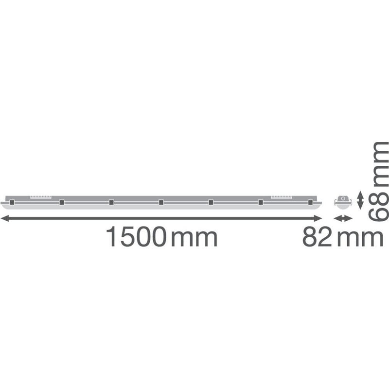 Ledvance - Decken-/Wandleuchte LED-Feuchtraumleuchte DP5TH150081W840 IP65 840, 1,5m, DV