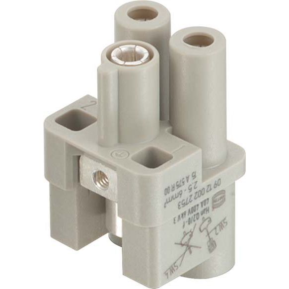 Harting - Kontakteinsatz für Rechtecksteckverbinder Steckverbinder-Gehäuse 09120022755 Han Q 2/0-bu 1,5qmm