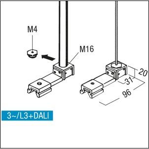 Zumtobel - Mechanisches Zubehör/Ersatzteile für Leuchten Befestigungsstück 3ph sw S2 800460 Anfangseinspeisung − 1 Stück