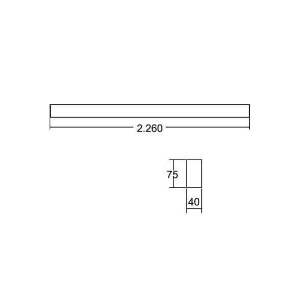 Brumberg Leuchten - Decken-/Wandleuchte Anbau-Profilleuchte 7411122032 2260 x 75 x 40mm