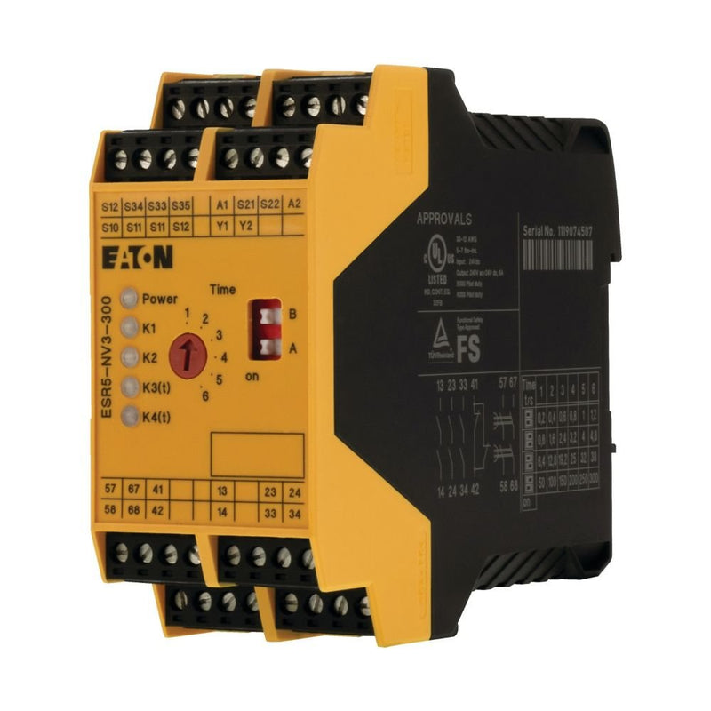 Eaton - Gerät zur Überwachung von sicherheitsgerichteten Stromkreisen Sicherheitsrelais Not-Halt ESR5-NV3-300 24V DC rückfallverz