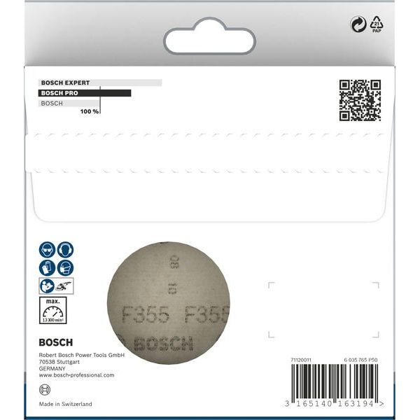 Bosch - Schleifpapier/Schleifvlies PRO F355 Schleifblatt, 115 2608605499 mm, 240, 10-tlg