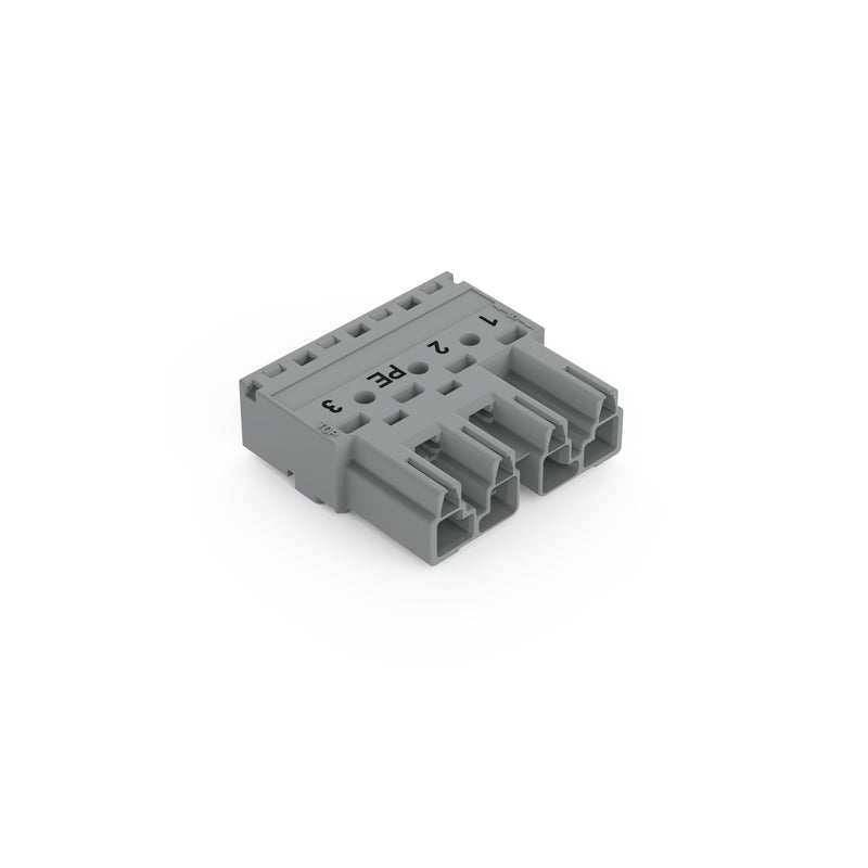 WAGO - Steckverbinder für steckbare Gebäudeinstallation Stecker 4-polig 770-254/062-000 Kod. B,grau − 50 Stück