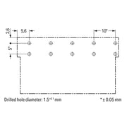 WAGO - Leiterplattensteckverbinder Stecker für Leiterplatten 770-855/011-000/064- 5-polig,grau − 50 Stück