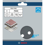 Bosch - Schleifpapier/Schleifvlies PRO F355 Schleifblatt, 125 2608605122 mm, G600, 5-tlg