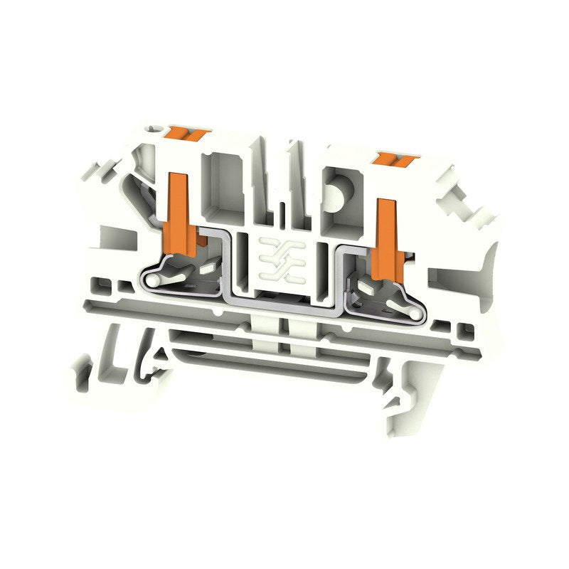 Weidmüller - Durchgangs-Reihenklemme Klemme PUSH IN 4qmm AL2C 4 WT − 50 Stück