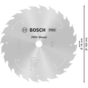 Bosch - Kreissägeblatt PRO Wood cordless 2608837698 Kreissägeblatt 184 x