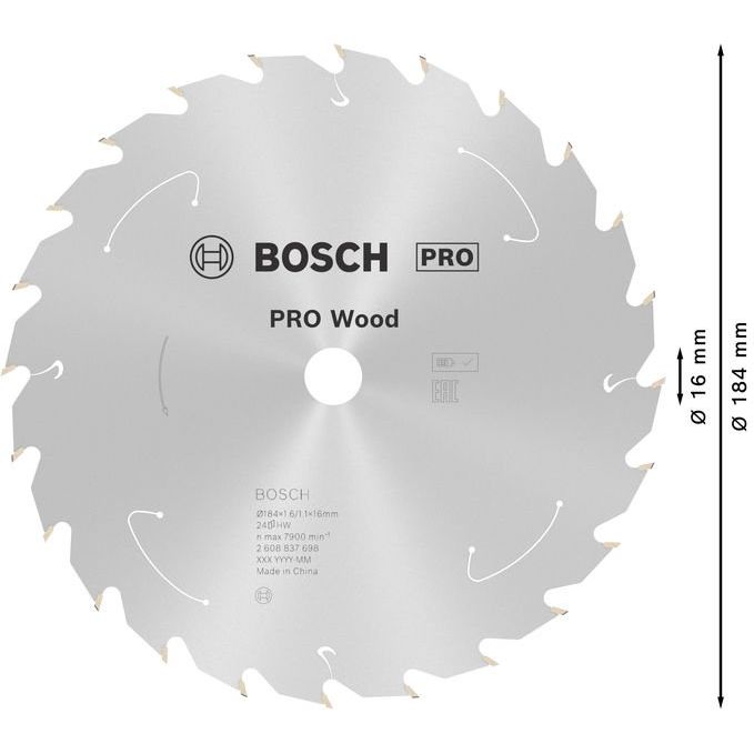 Bosch - Kreissägeblatt PRO Wood cordless 2608837698 Kreissägeblatt 184 x