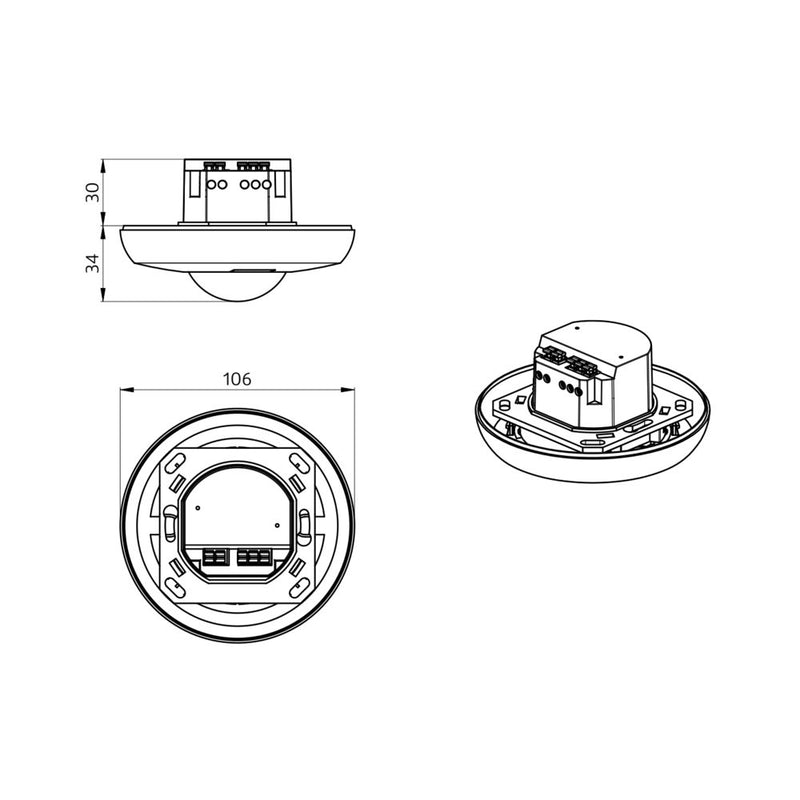 BEG Brück Electronic - Bewegungsmelder/Präsenzmelder komplett Bewegungsmelder PD3N-2C-UP