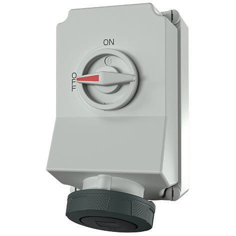 Mennekes - CEE-Steckdose abschaltbar, abgesichert (IEC 60309) Wanddose abschaltbar 5059A 63A,4p,7h,500V,IP67 − 1 Stück