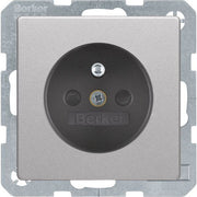 Berker - Steckdose alu/samt 6768766084 mit Schutzkontakt