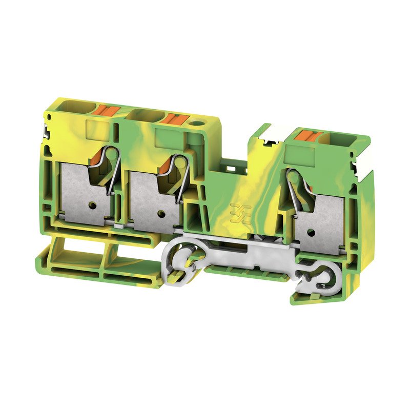 Weidmüller - Schutzleiter-Reihenklemme Klemme A3C 16 PE DL PUSH IN, 16 mm² − 20 Stück