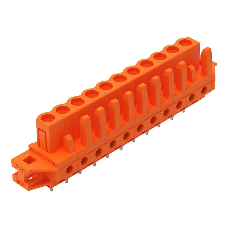 WAGO - Leiterplattensteckverbinder THT-Federleiste gerade 232-171/031-000 Maß 5,08mm,orange − 25 Stück