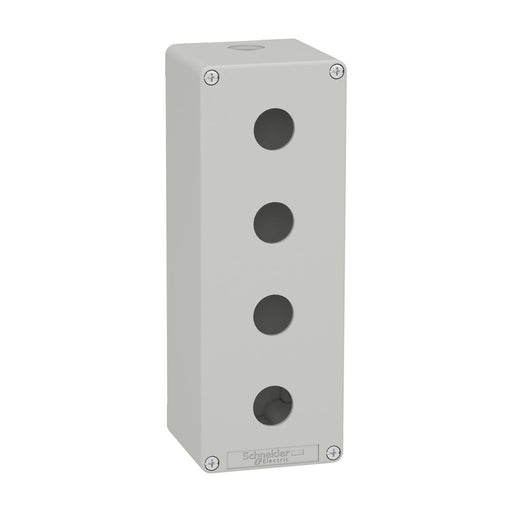 Schneider Electric - Gehäuse für Befehls- und Meldegeräte Leergehäuse XAP, Metall XAPD4504 grau, für 4x22mm